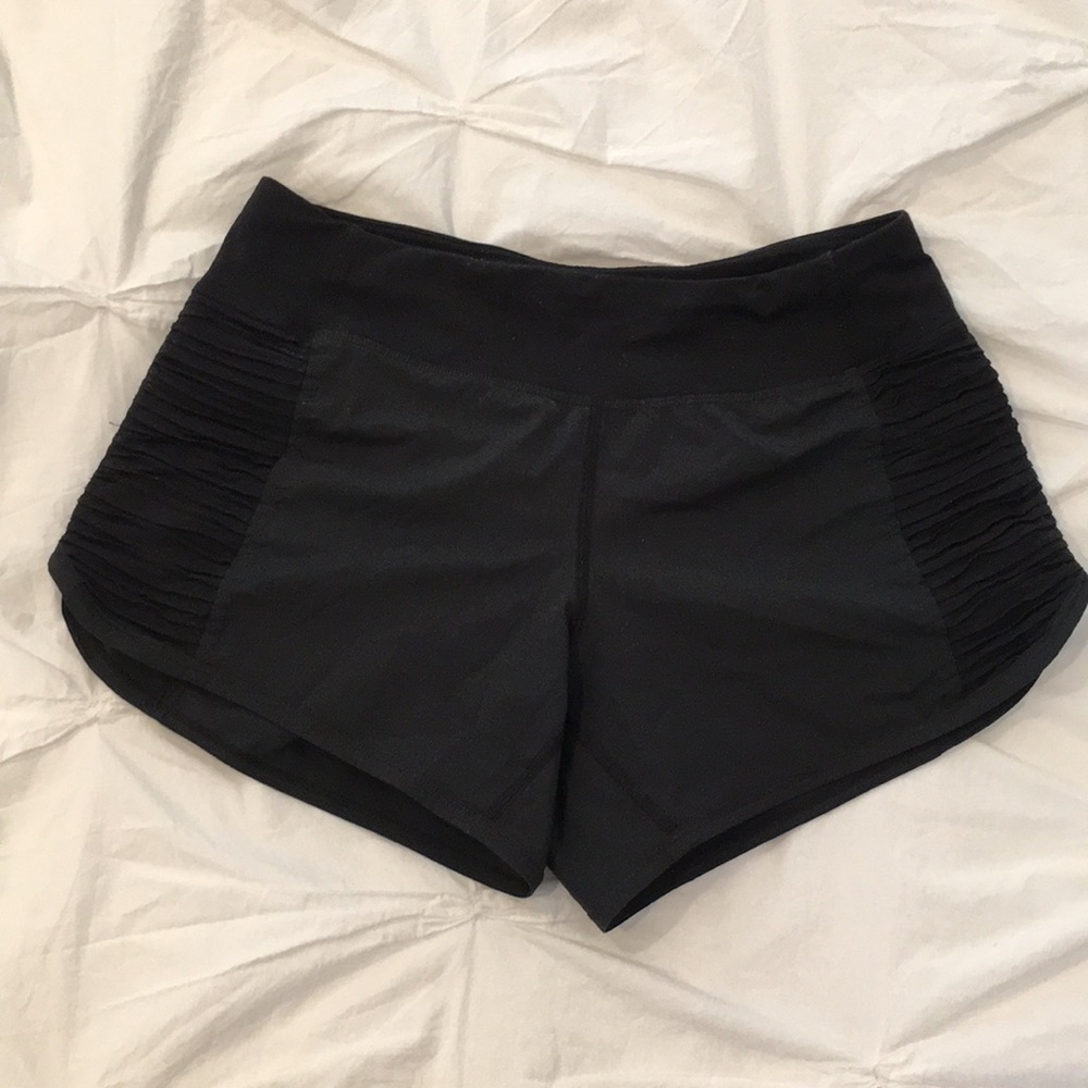 Black Lululemon shorts with side detail